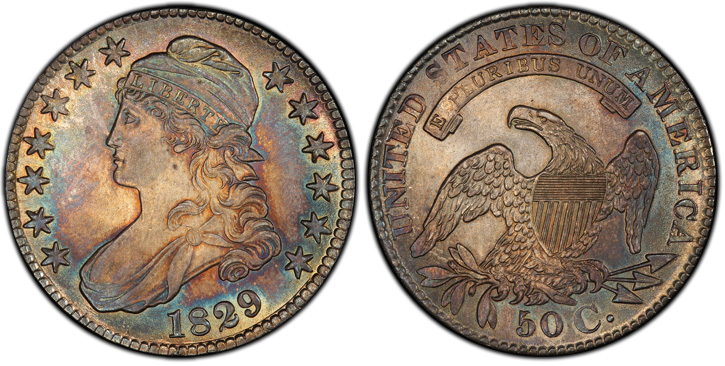 1829 Capped Bust Half Dollar. O-103. Small Letters.  MS-65+ (PCGS).